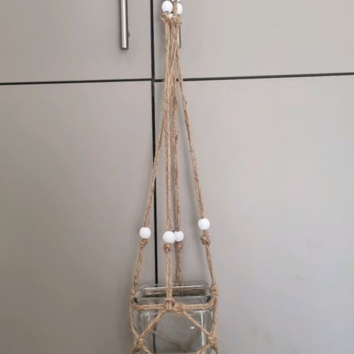 Decorative hanging glass and rope new