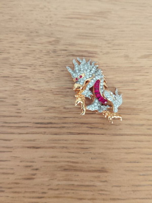 Swarovski dragon brooch, vintage collectible jewelry