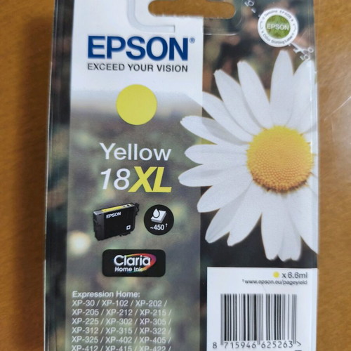 Epson printer ink yellow 18 XL new