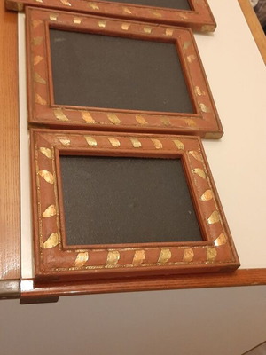 Wooden frames with gold metal details new, three sizes