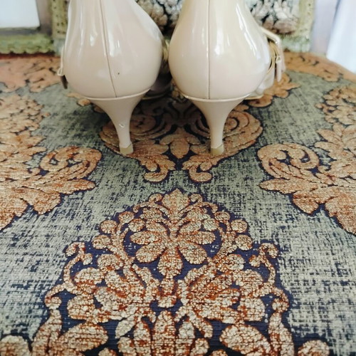 Zara beige patent leather heels size 38, 6 cm heel, like new