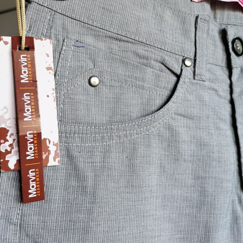Marvin men's pants new, size L, gray, 100% cotton, made in Greece