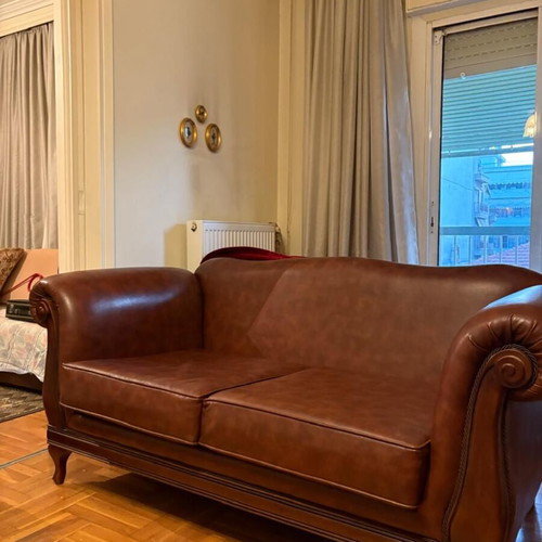 Leather sofas used, three-seater and two-seater