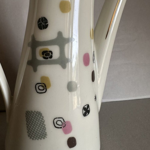 Vintage Bavaria porcelain coffee pot with lid, Mid-Century design