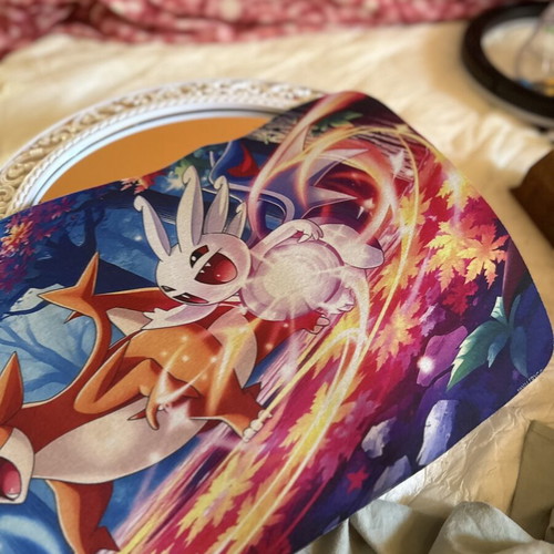 Pokémon mousepad with Charizard and Sneasel design