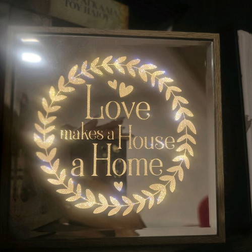 LED Lighted Frame 16×16 cm New with Wooden Frame