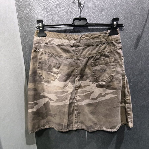 Vintage Y2K Witch military mini skirt like new, brown and green