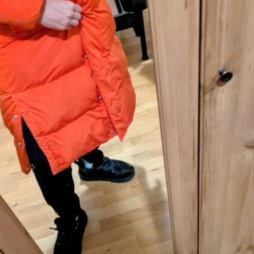 Superdry Long Puffer Jacket Unisex Small used, orange