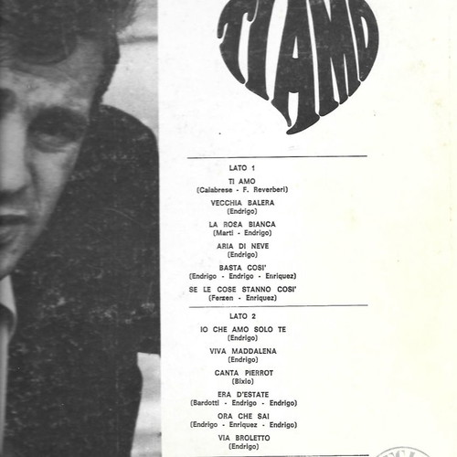 Sergio Endrigo Ti Amo record used, Italian, 1960s