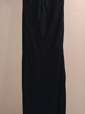Positivo strapless long dress like new, black, satin bust