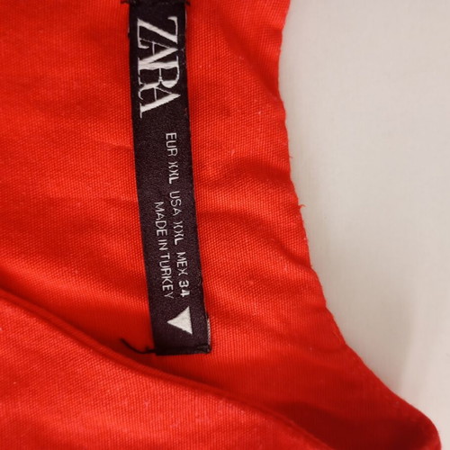 Zara women's dress linen cotton red, sizes L XL