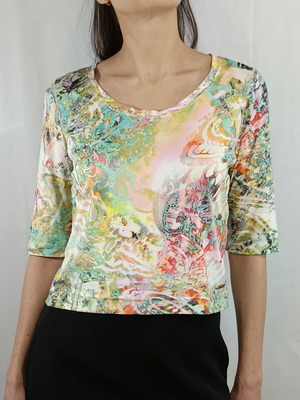 Joseph Ribkoff blouse multicolor with abstract pattern like new