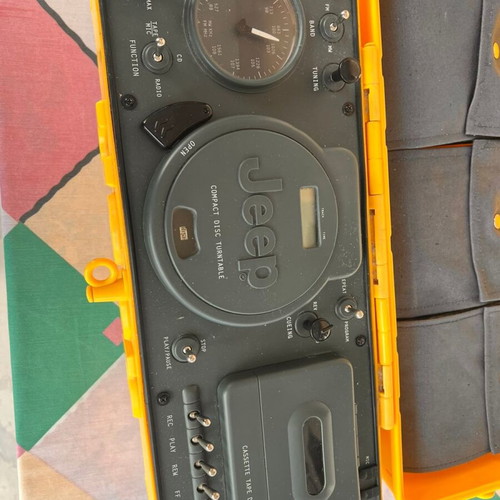 Jeep portable stereo toolbox with cassette, radio and CD player