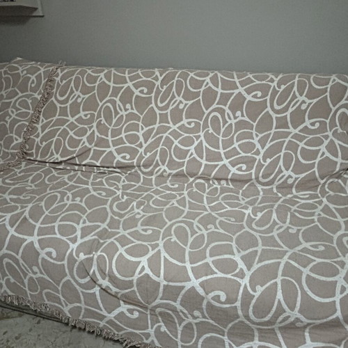 Cotton sofa throws set of 2, like new, 1.70x2.20 m each, reversible
