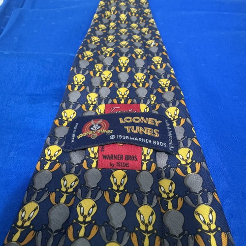 Tweety Looney Tunes Tie like new, blue and yellow