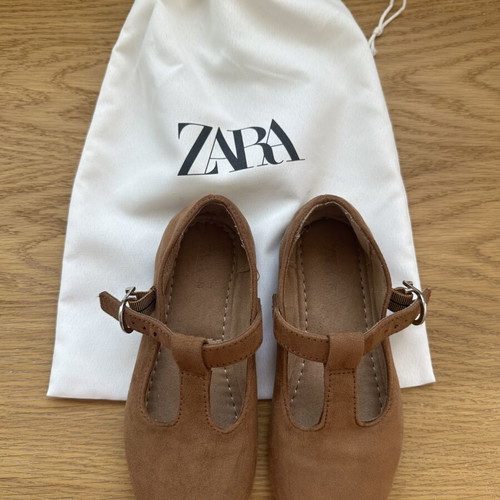 Zara ballerina shoes brown with strap size 27