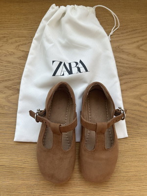 Zara ballerina shoes brown with strap size 27