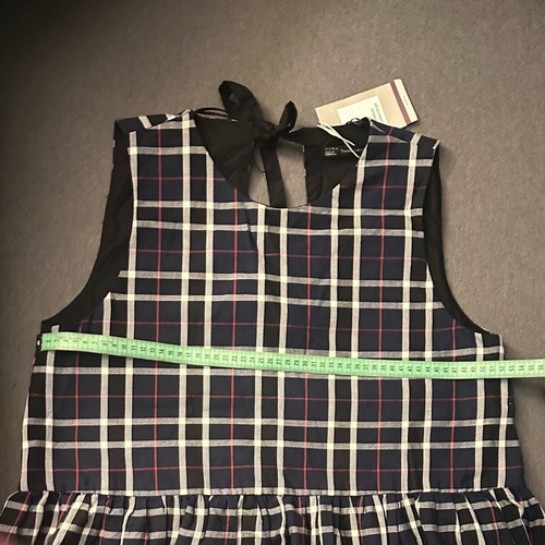 Zara checked blouse with peplum hem new, size L