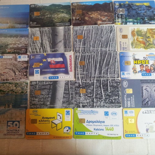 Phone cards used, pack of 20 pieces