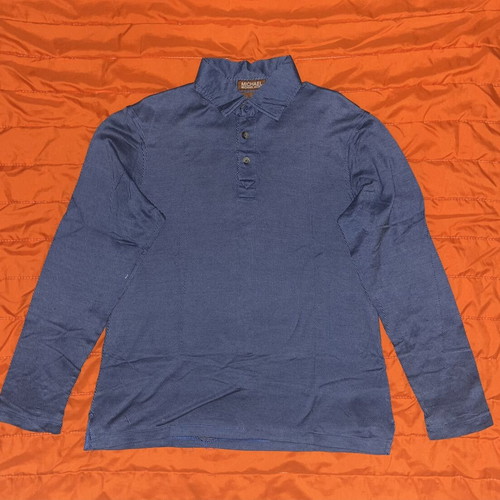 Michael Kors long sleeve polo shirt, size S, blue