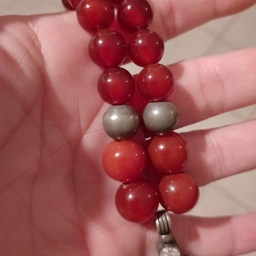 Handmade necklace with agate stones and silver 925 centerpiece Laliótis