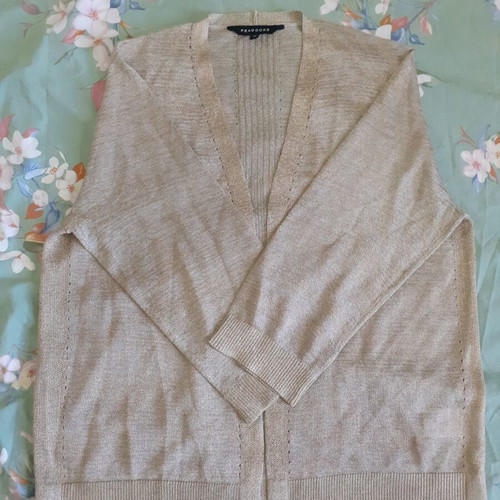 Peacocks thin cardigan size 12 like new, beige