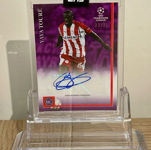 Κάρτα με υπογραφή Yaya Toure Ολυμπιακός Champions League Rookie Topps 23/25