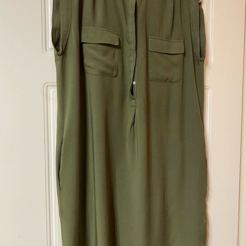 GAP sleeveless shirt dress in khaki