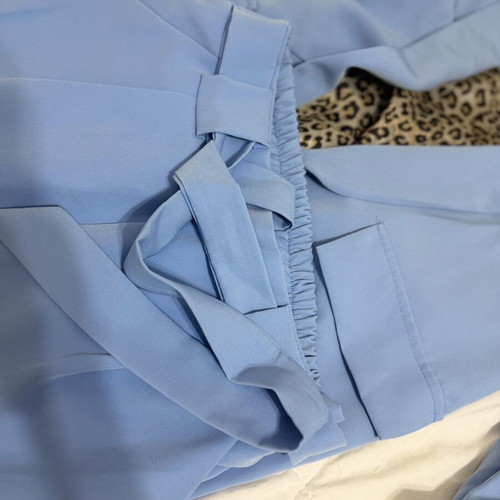 Baby Blue Suit one size with leopard lining like new