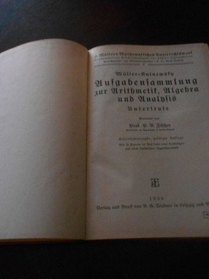 Arithmetic Algebra Analysis German book 1936 used
