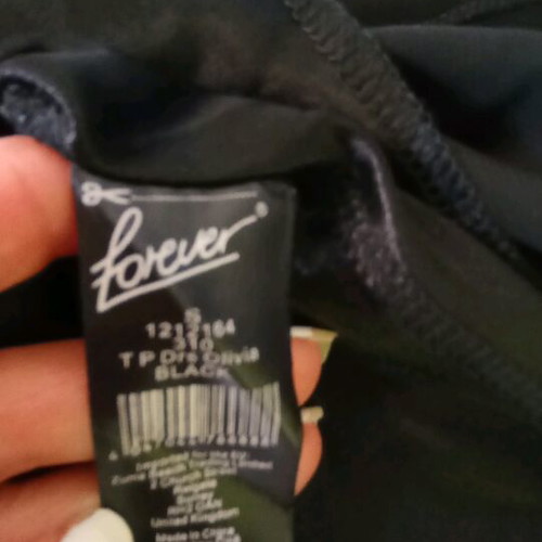 Forever strapless dress black like new, size S