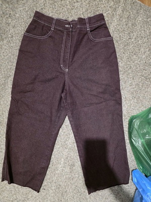 Zaffkri denim bermuda shorts with high waist like new, dark purple
