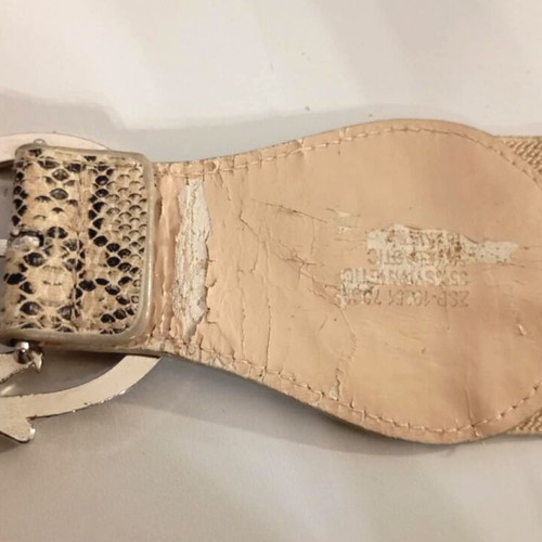 Beige elastic belt used, size 75