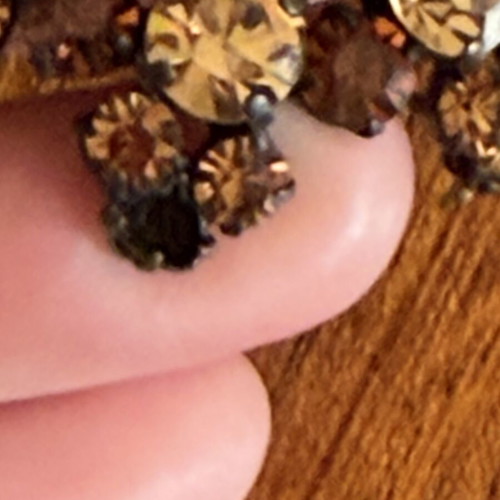 Vintage brooch from Czechoslovakia, like new, missing one crystal