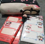 Pucca pencil case with labels and pencil new