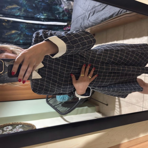 College style dress like new, size Small, gray checkered