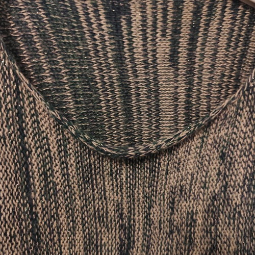 Pullover like new with silver thread detail, multicolor, elastic knit