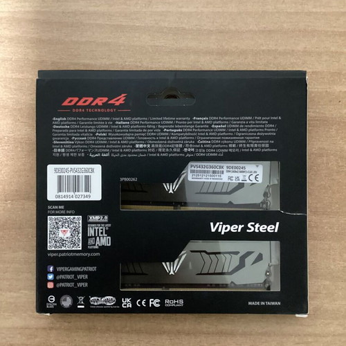 Patriot Viper Steel DDR4 16GBx2 RAM 3600MHz for desktop, one module working