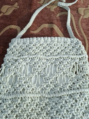 Macrame crossbody bag beige new 25×25 cm