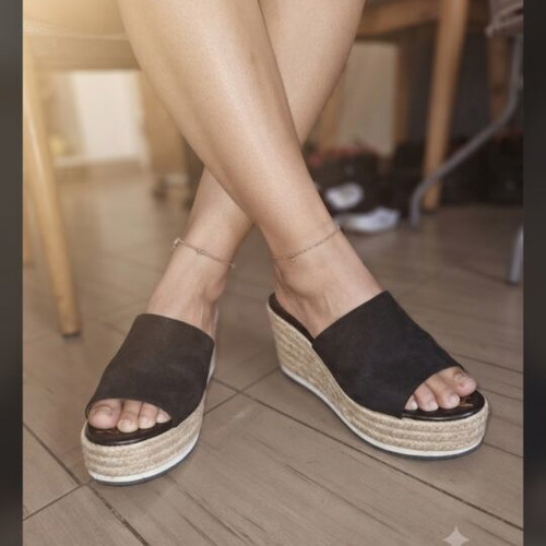 Slippers platform shoes black size 38 used