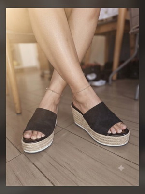 Slippers platform shoes black size 38 used