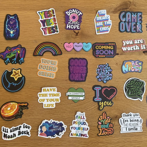 Stickers and vintage paper tapes like new, over 80 pieces