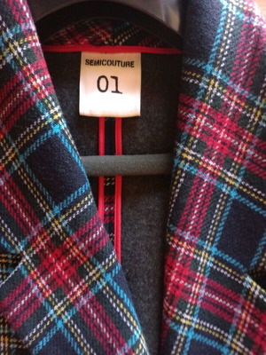 Semicouture 01 coat like new, wool, blue and red