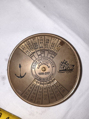 Brass Perpetual Calendar 1956-2067 new, nautical design