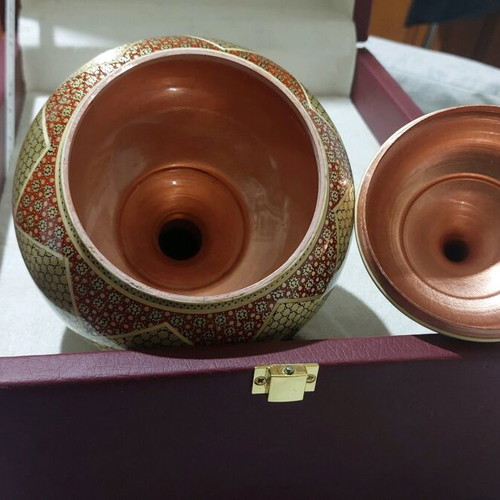Persian handmade container for chocolates new Aghajani rare
