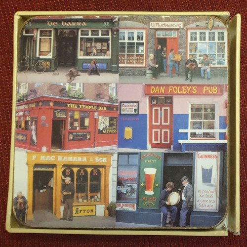 Coasters with Irish Pubs Theme used, set of 4