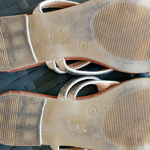 Flat sandals with rhinestones size 36 used