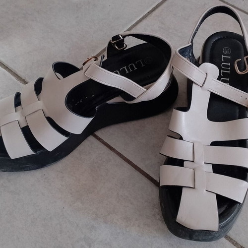 Women's sandals platform size 39 used, white