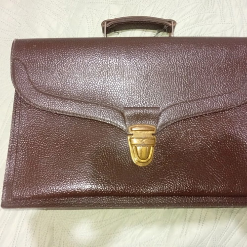 Vintage leather briefcase brown used