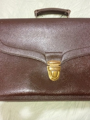 Vintage leather briefcase brown used